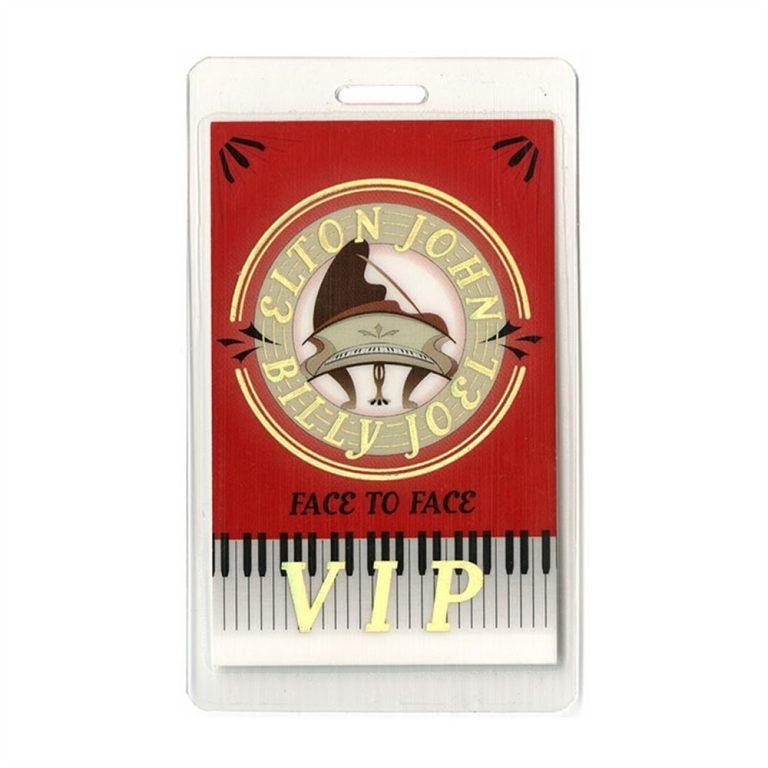 Elton John 2002 Face to Face Tour w/ Billy Joel Foil Laminated Backstage Pass