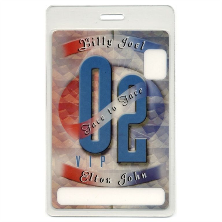 Elton John 2002 Laminated Backstage Pass Face to Face Tour Billy Joel