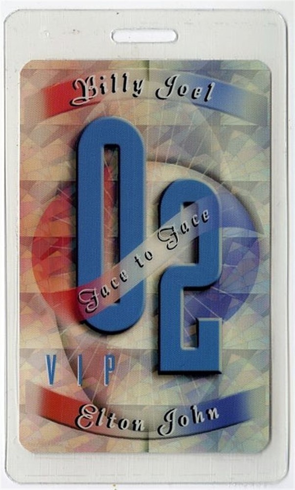Elton John w/ Billy Joel 2002 Face to Face Concert Tour Laminated Backstage Pass
