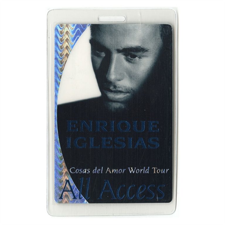 Enrique Iglesias 1998 Cosas Del Amor Tour All Access Laminated Backstage Pass