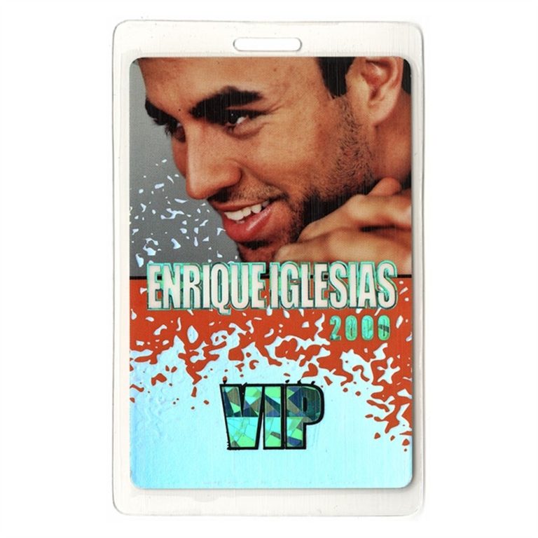 Enrique Iglesias 2000 Concert Tour Laminated Backstage Pass