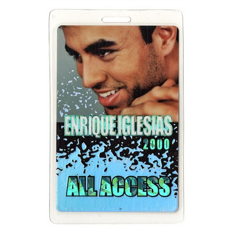 Enrique Iglesias 2000 Concert Tour All Access Foil Laminated Backstage Pass