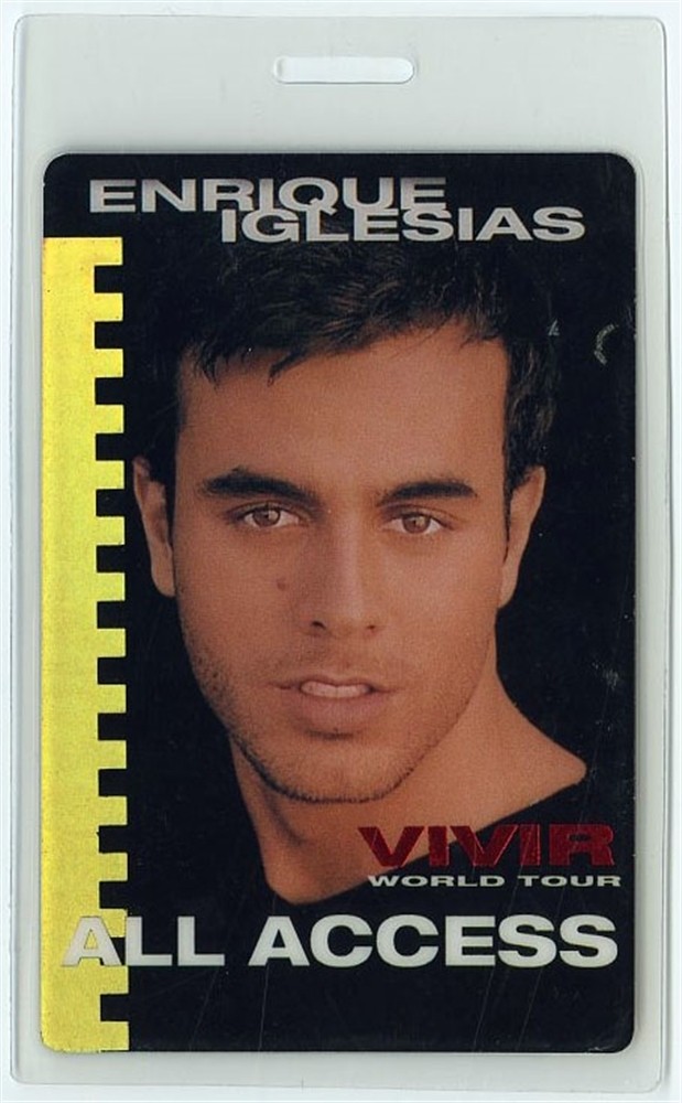 Enrique Iglesias 1997 Concert Laminated Backstage Pass Vivir Tour AA