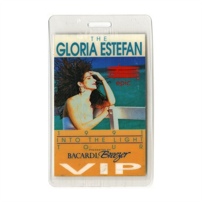Gloria Estefan 1991 Into the Light Concert Tour VIP Laminated Backstage Pass