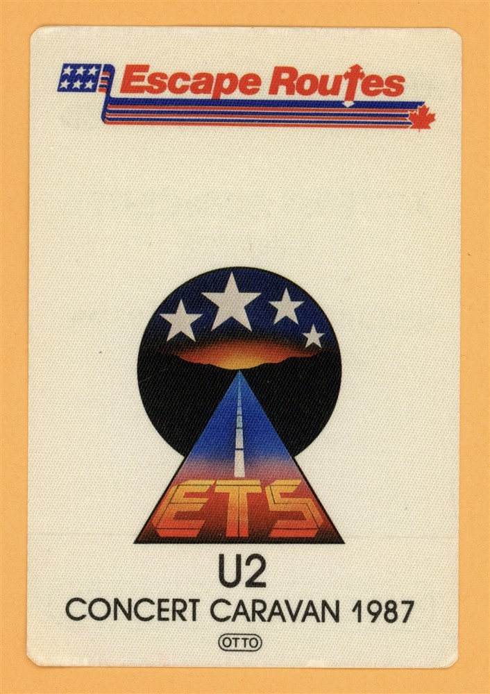 U2 1987 Joshua Tree Concert Tour Backstage Pass