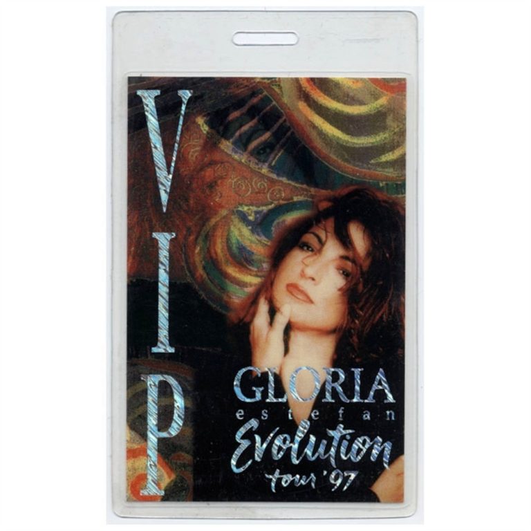 Gloria Estefan 1997 Evolution Concert Tour VIP Foil Laminated Backstage Pass