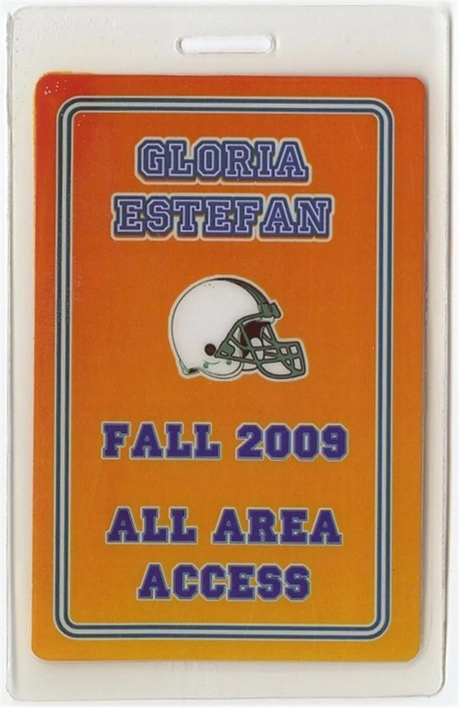 Gloria Estefan 2009 Concert Tour Laminated Backstage Pass football