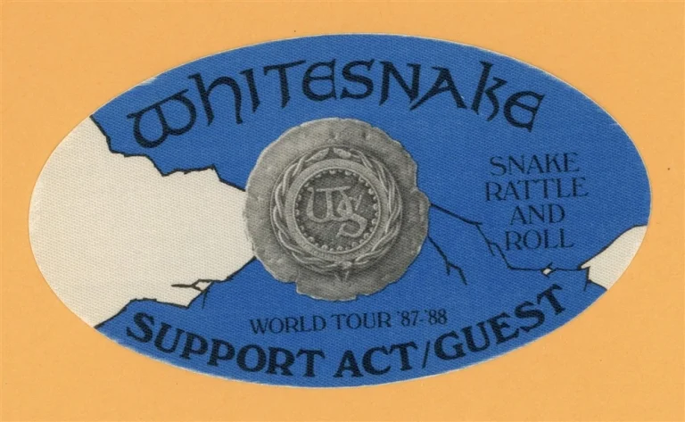 Whitesnake 1987 Snake, Rattle and Roll Concert Tour Support Guest Backstage Pass