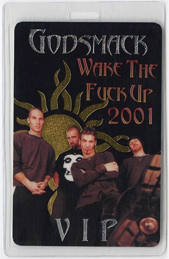 Godsmack 2001 Awake Concert Tour VIP Foil Laminated Backstage Pass