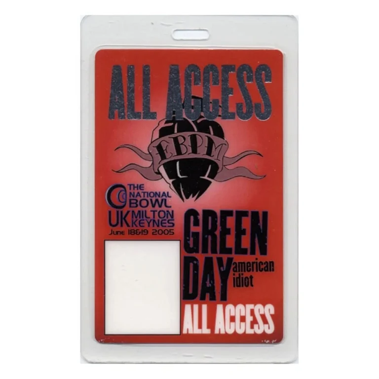 Green Day 2004 Laminated Backstage Pass American Idiot Milton Keynes