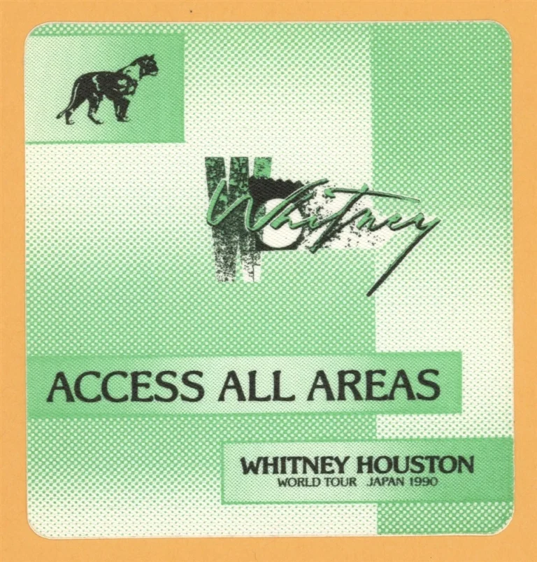 Whitney Houston 1990 I'm Your Baby Tonight Concert Tour AAA Backstage Pass