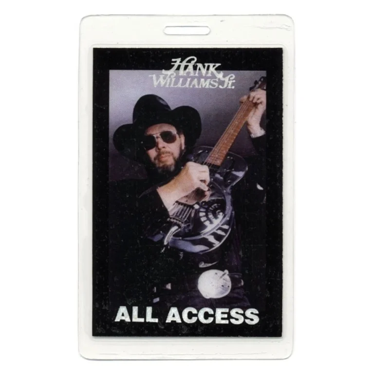 Hank Williams Jr. 1999 Stormy Concert Tour All Access Laminated Backstage Pass