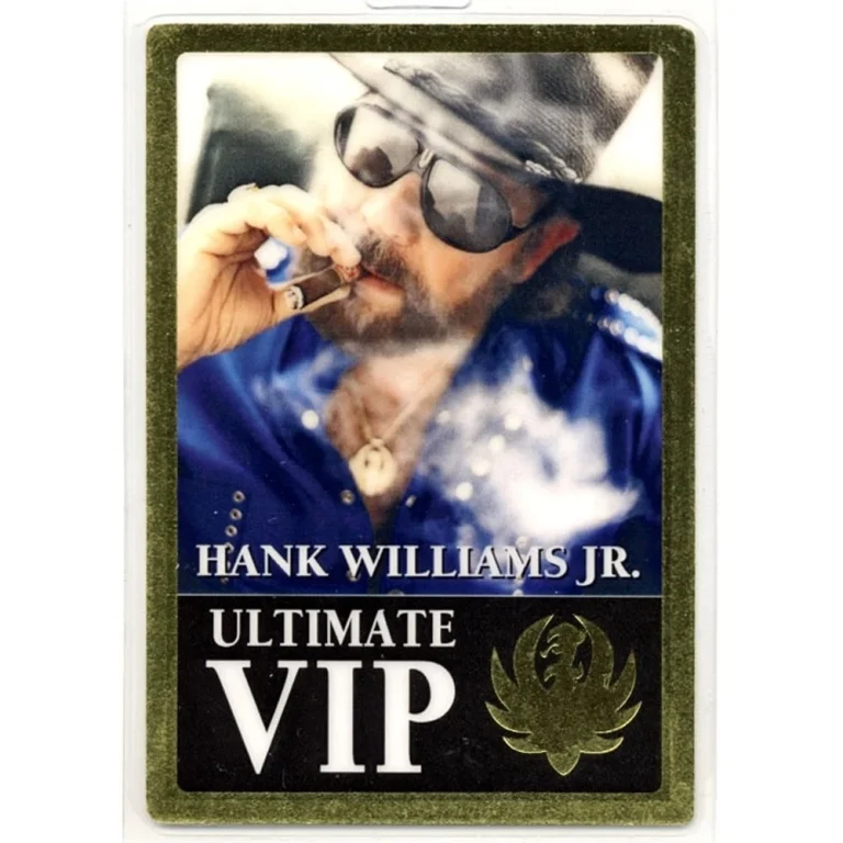 Hank Williams Jr 2000 Stormy Concert Tour VIP Laminated Backstage Pass VIP