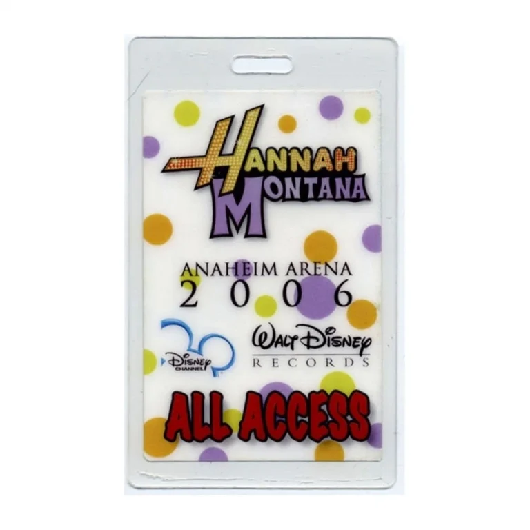 Hannah Montana 2006 Disney Miley Cyrus All Access Laminated Backstage Pass