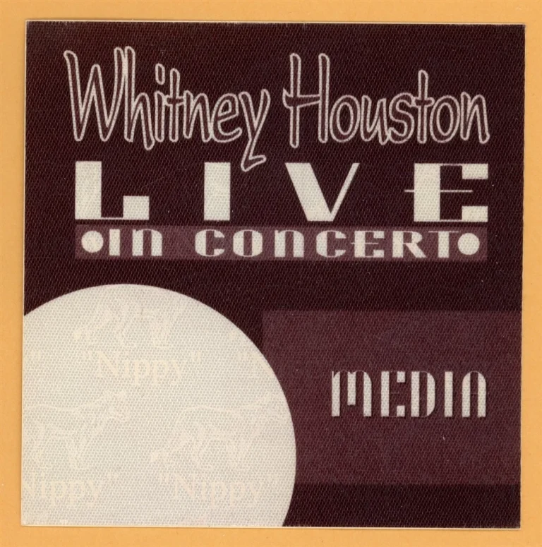 Whitney Houston 1993 The Bodyguard Concert Tour Media Backstage Pass