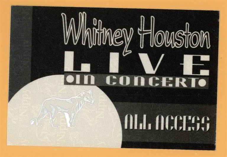 Whitney Houston 1993 The Bodyguard Concert Tour All Access Backstage Pass