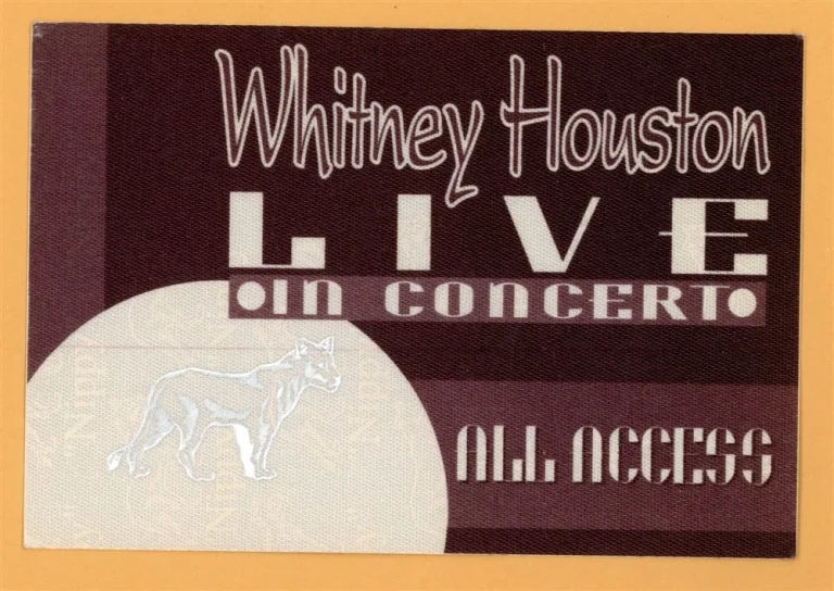 Whitney Houston 1993 The Bodyguard Concert Tour All Access Backstage Pass