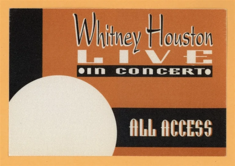 Whitney Houston 1993 The Bodyguard Concert Tour All Access Backstage Pass