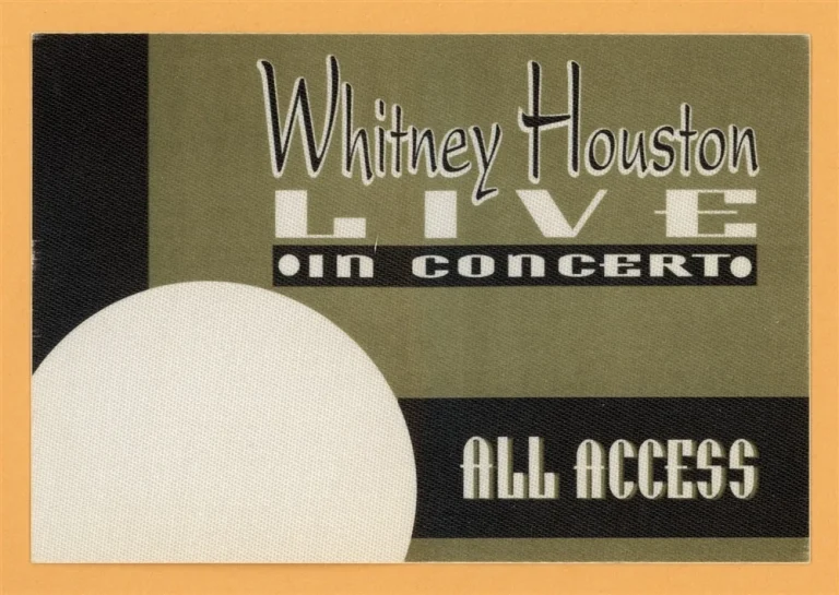 Whitney Houston 1993 The Bodyguard Concert Tour All Access Backstage Pass