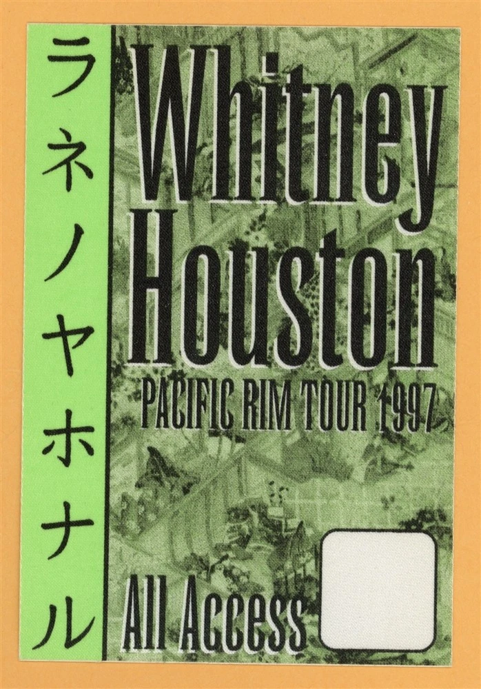 Whitney Houston 1997 Pacific Rim Concert Tour All Access Backstage Pass