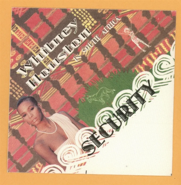 Whitney Houston 1994 The Bodyguard Concert Tour Security Backstage Pass