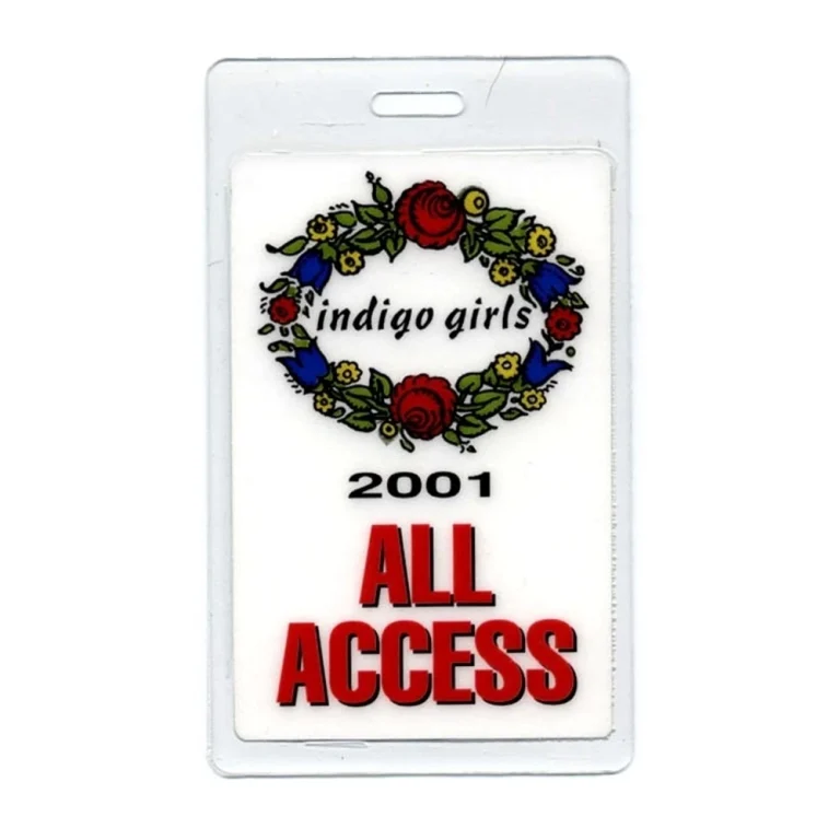 Indigo Girls 2001 Concert Tour All Access Laminated Backstage Pass