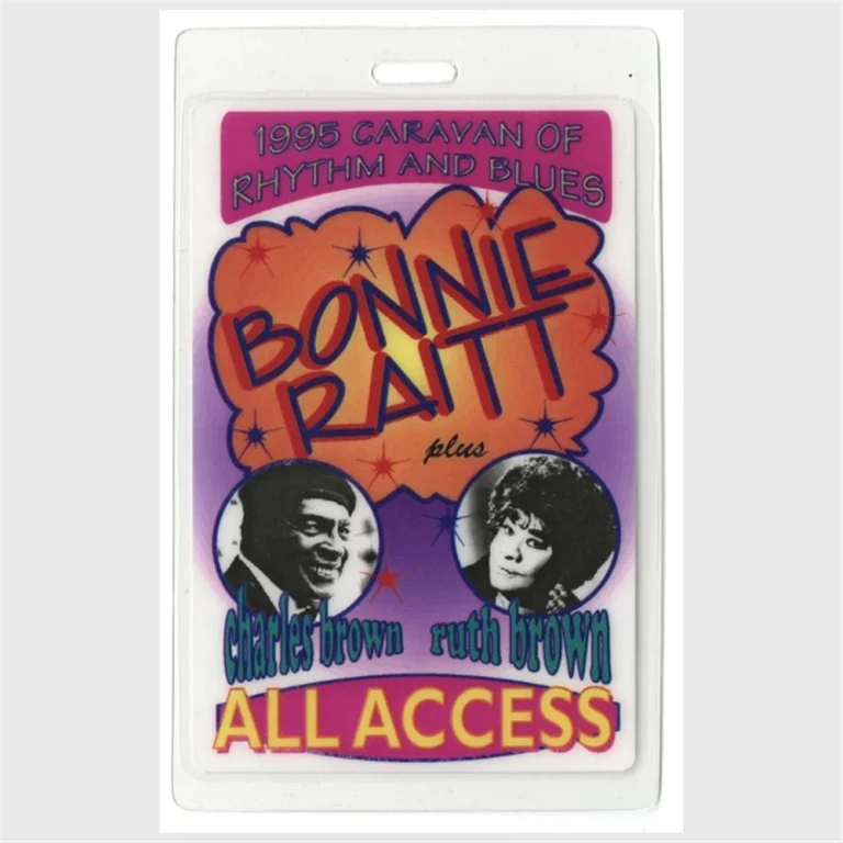 Bonnie Raitt 1995 Tour w/ Charles Brown & Ruth Brown Laminated Backstage Pass