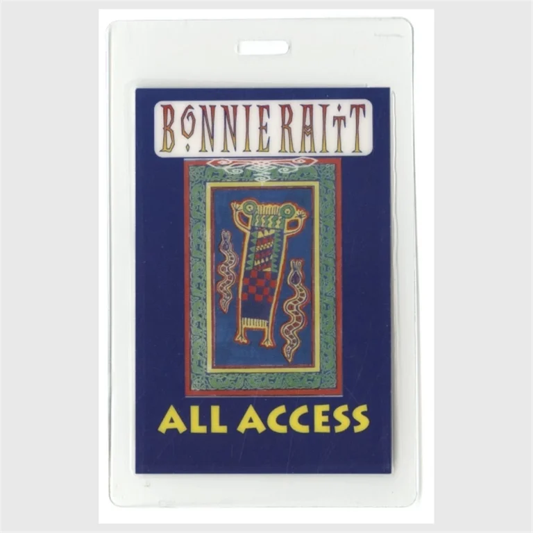 Bonnie Raitt 1998 Fundamental Concert Tour All Access Laminated Backstage Pass