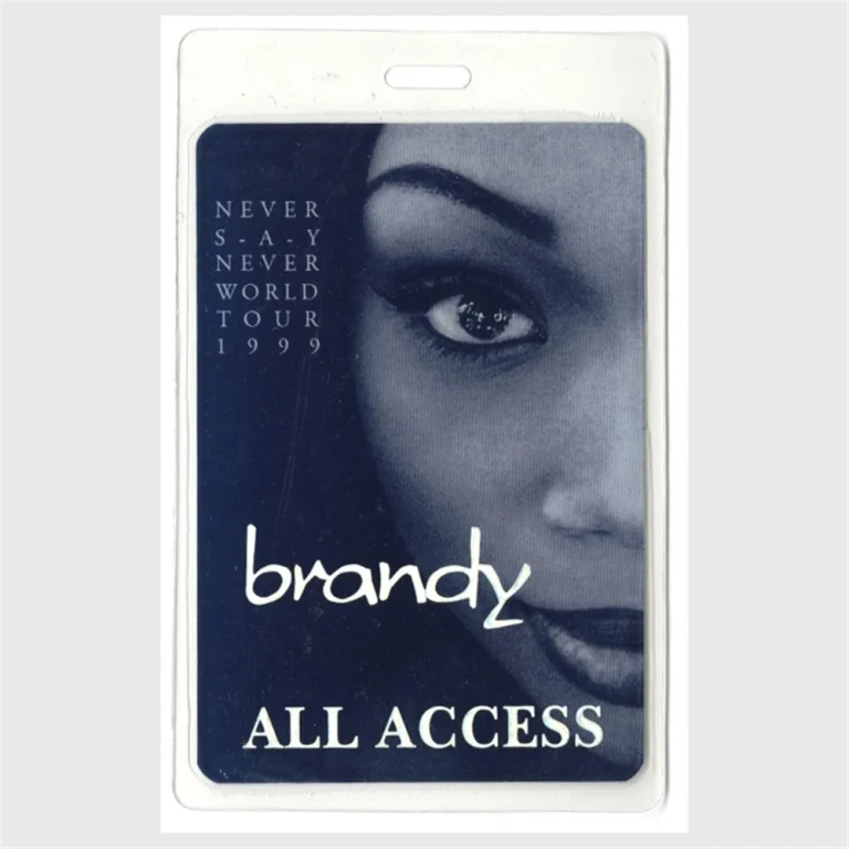 Brandy Norwood 1999 Never Say Never Tour All Access Foil Laminate Backstage Pass