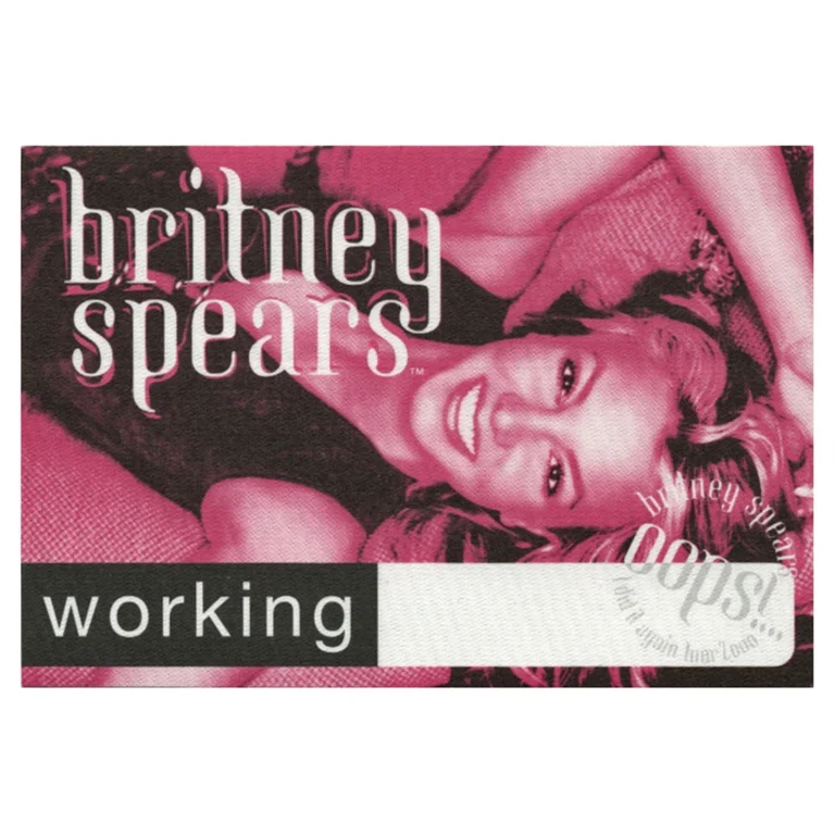Britney Spears 2000 Oops!... I Did It Again Concert Tour Working Backstage Pass