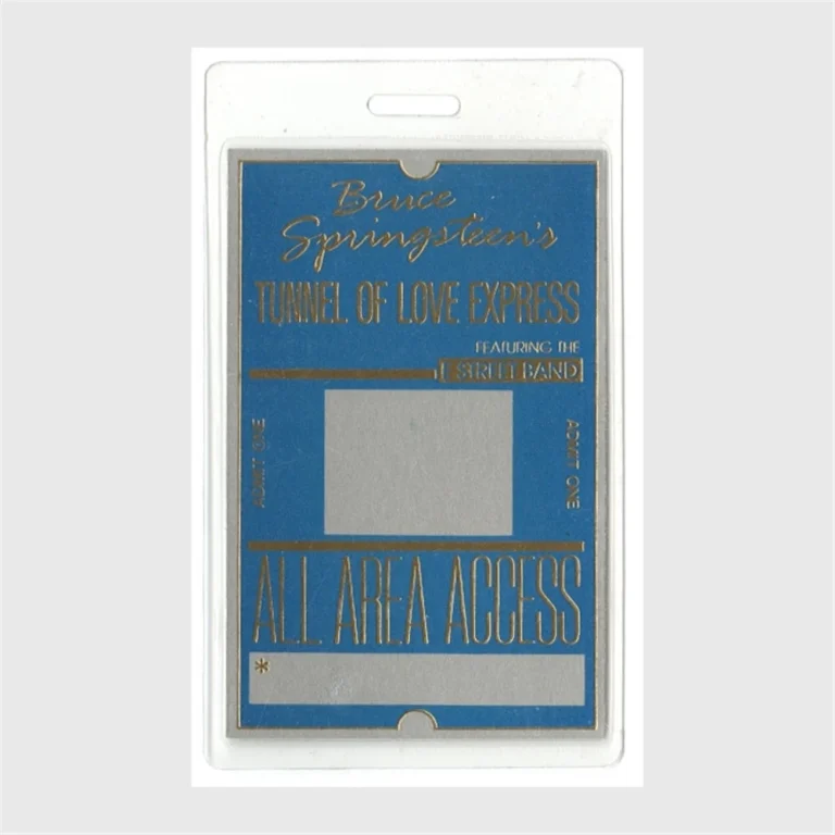 Bruce Springsteen 1988 Concert Laminated Backstage Pass Tunnel Love Express Tour