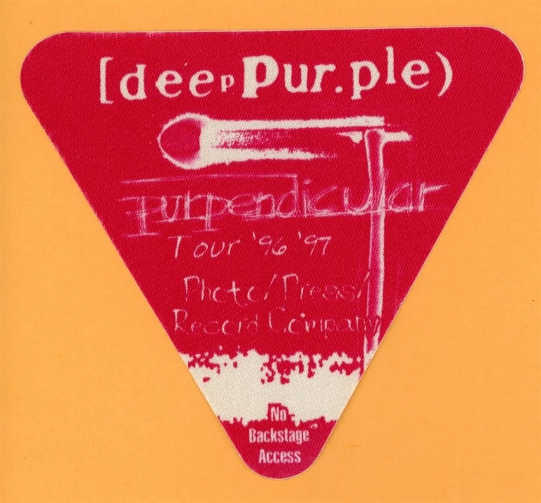 Deep Purple Vintage Satin Backstage Pass - 1996 Perpendicular Tour