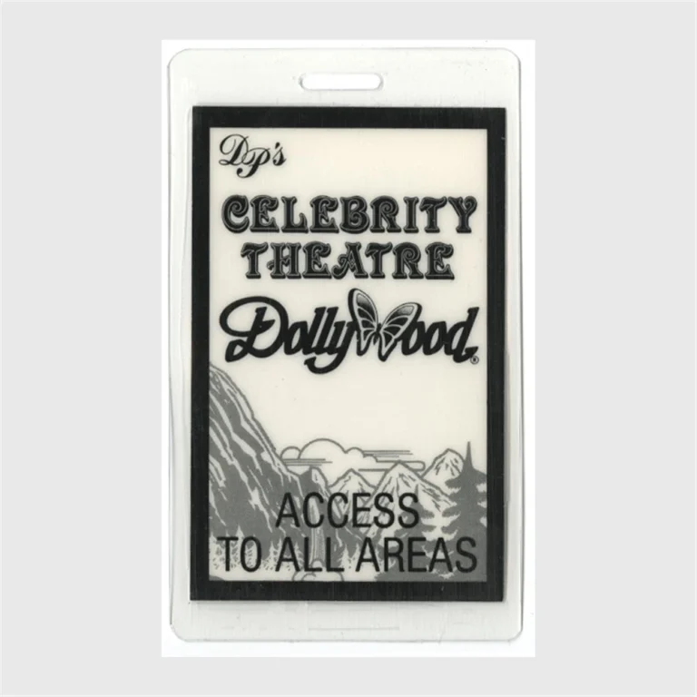 Dolly Parton 1990's Celebrity Theatre Dollywood Vintage Laminated Backstage Pass