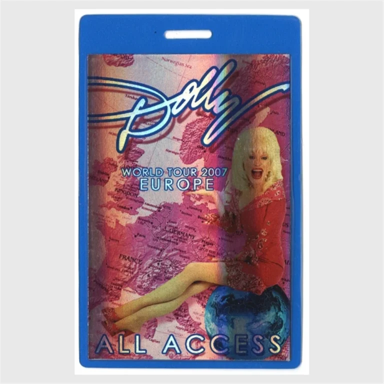 Dolly Parton 2007 Europe Concert Tour All Access Laminated Backstage Pass