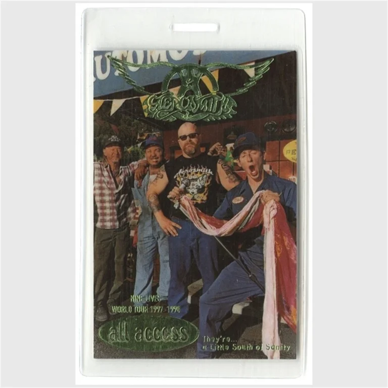 Aerosmith 1997 Nine Lives Concert Tour Laminated Backstage Pass Nine Lives