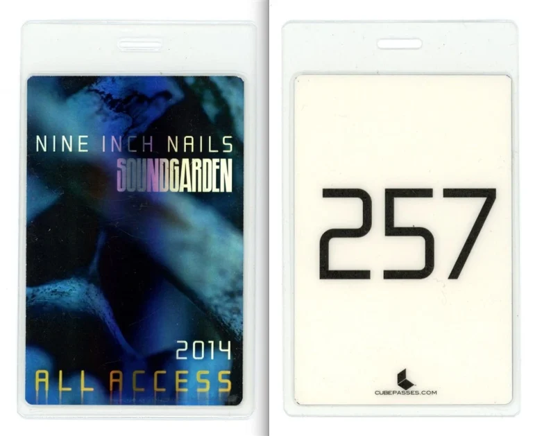 Nine Inch Nails NIN Soundgarden 2014 ALL ACCESS Tour Laminated Backstage Pass