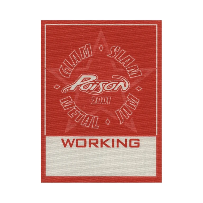 Poison 2001 Glam Slam Metal Jam Concert Tour Working Backstage Pass