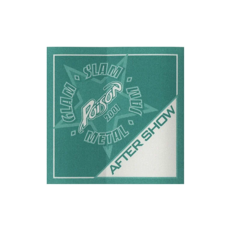 Poison 2001 Glam Slam Metal Jam Concert Tour After Show Backstage Pass