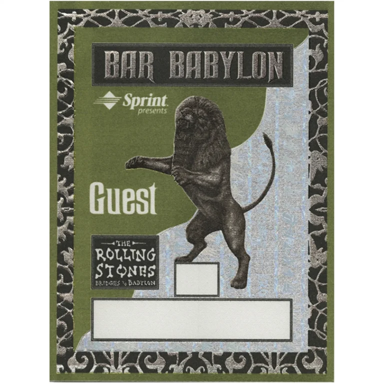 Rolling Stones 1997 Bridges to Babylon Concert Tour Guest Backstage Pass