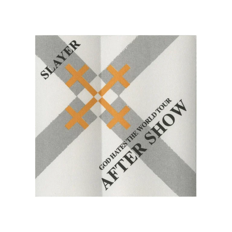 Slayer 2001 God Hates the World Concert Tour Aftershow Backstage Pass