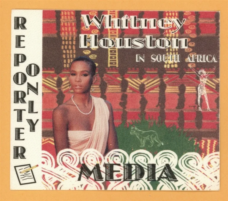 Whitney Houston 1994 The Bodyguard Concert Tour Media Backstage Pass