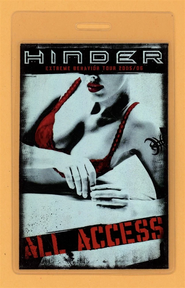 Hinder 2008 Take It to the Limit Tour All Access Laminated Backstage Pass