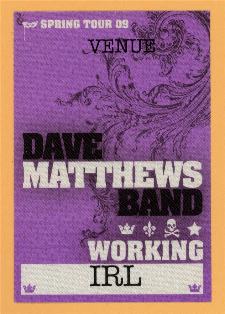 Dave Matthews Band 2009 Concert Tour WORKING Backstage Pass