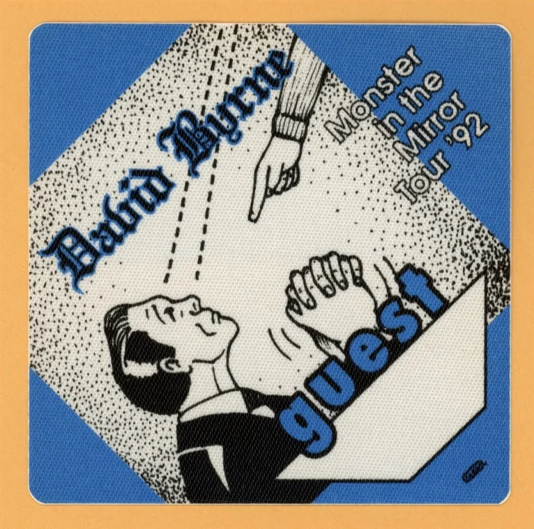 David Byrne 1992 Monster in the Mirror Concert Tour GUEST Backstage Pass