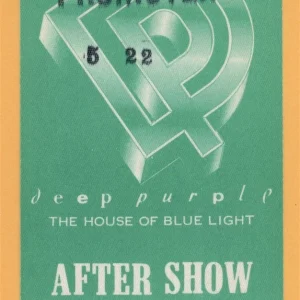 Deep Purple 1987 House of Blue Light Concert Tour AFTER SHOW Backstage Pass