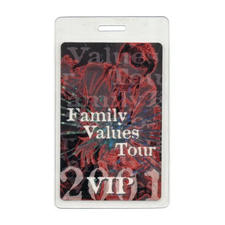 Linkin Park 2001 Family Values Concert Tour VIP Laminated Backstage Pass