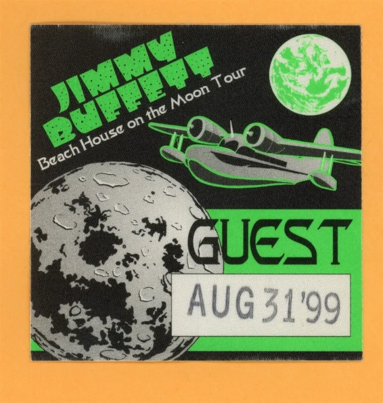 Jimmy Buffett 1999 Beach House Moon Concert Tour Guest Backstage Pass - USED