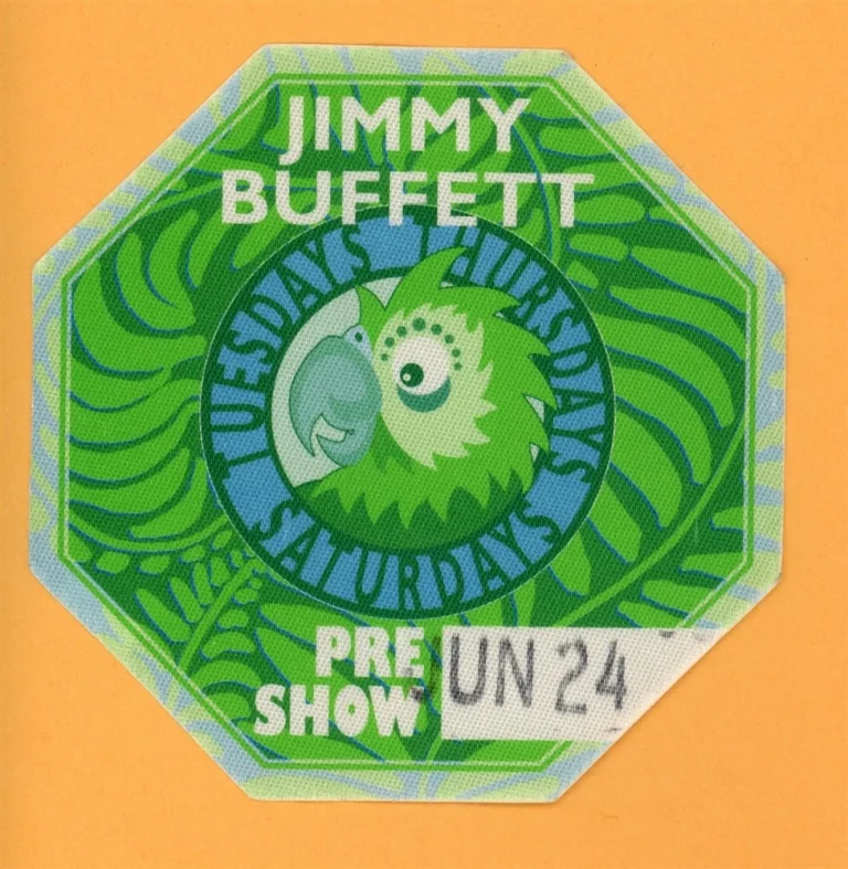 Jimmy Buffett 2000 Tuesdays, Thursdays Concert Tour Pre Backstage Pass - USED