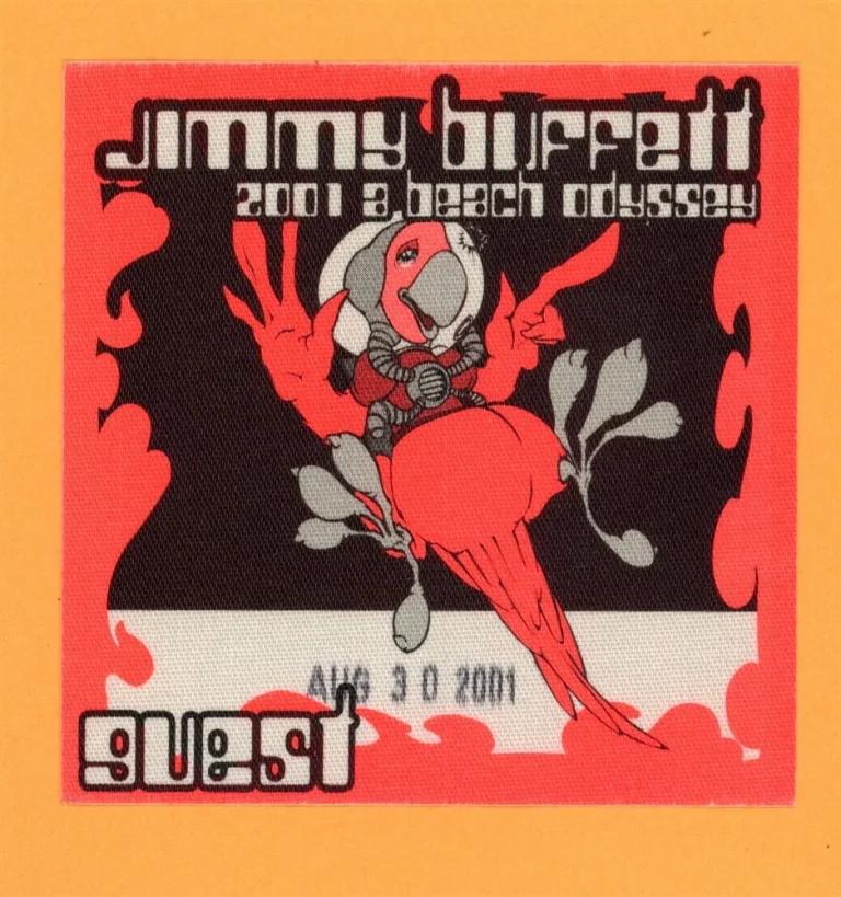 Jimmy Buffett 2001 A Beach Odyssey Concert Tour Guest Backstage Pass - USED