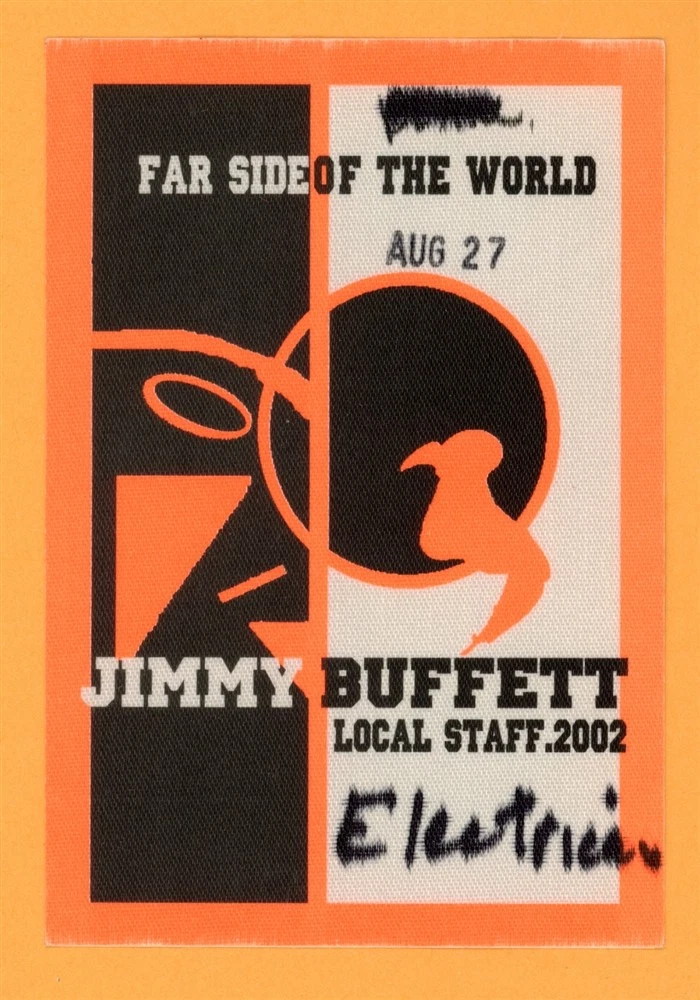 Jimmy Buffett 2002 Far Side The World Concert Tour Local Backstage Pass - USED